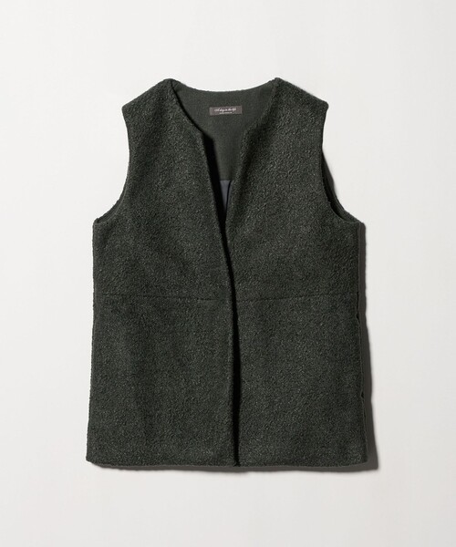 A DAY IN THE LIFE UNITED ARROWS(アデイインザライフユナイテッドアローズ)の「カールメルトン キーネックベスト <A DAY IN THE LIFE>(ベスト・レディース・ダークグリーン/ナチュラル/ブラック・FREE)」の1枚目の写真