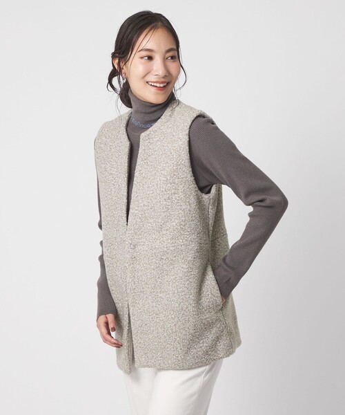 A DAY IN THE LIFE UNITED ARROWS(アデイインザライフユナイテッドアローズ)の「カールメルトン キーネックベスト <A DAY IN THE LIFE>(ベスト・レディース・ダークグリーン/ナチュラル/ブラック・FREE)」の16枚目の写真