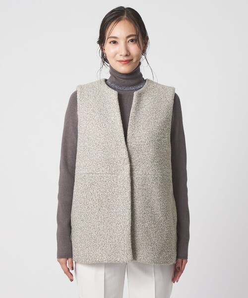 A DAY IN THE LIFE UNITED ARROWS(アデイインザライフユナイテッドアローズ)の「カールメルトン キーネックベスト <A DAY IN THE LIFE>(ベスト・レディース・ダークグリーン/ナチュラル/ブラック・FREE)」の19枚目の写真