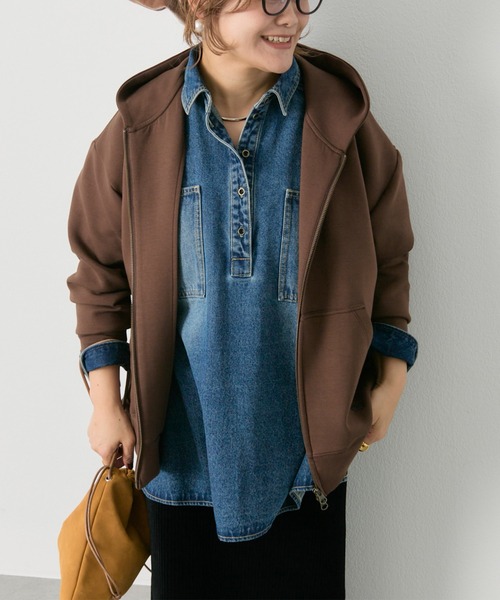 ピュアルセシン　ダンボールWジップパーカ　パーカー　アウター PUAL CE CIN（ピュアルセシン）の「ダンボールWジップパーカー