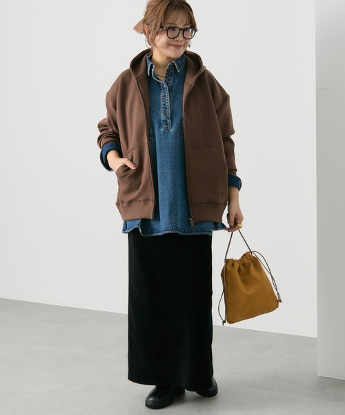 ピュアルセシン　ダンボールWジップパーカ　パーカー　アウター セール】【＠noricorico102企画】ダンボールWジップパーカー（パーカー