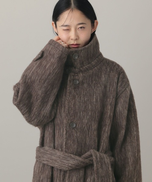 セール】【UNISEX】LAND MUSEUM／ステンカラーシャギーコート（ステン