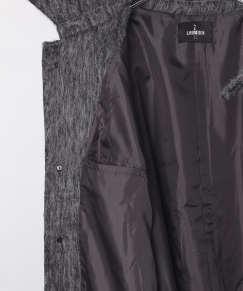 LAND MUSEUM（ランドミュージアム）の「【UNISEX】LAND MUSEUM／ステンカラーシャギーコート（ステンカラーコート・メンズ・チャコール/ブラウン・LARGE/MEDIUM）」の11枚目の写真