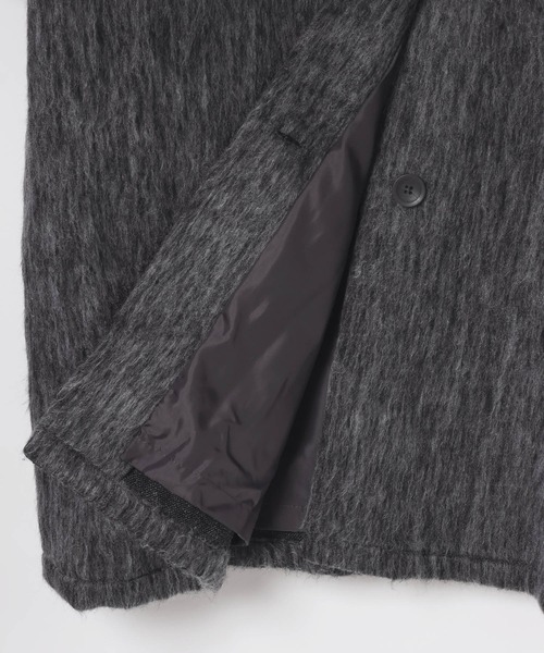 LAND MUSEUM（ランドミュージアム）の「【UNISEX】LAND MUSEUM／ステンカラーシャギーコート（ステンカラーコート・メンズ・チャコール/ブラウン・LARGE/MEDIUM）」の12枚目の写真