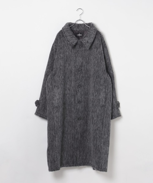 LAND MUSEUM（ランドミュージアム）の「【UNISEX】LAND MUSEUM／ステンカラーシャギーコート（ステンカラーコート・メンズ・チャコール/ブラウン・LARGE/MEDIUM）」の15枚目の写真