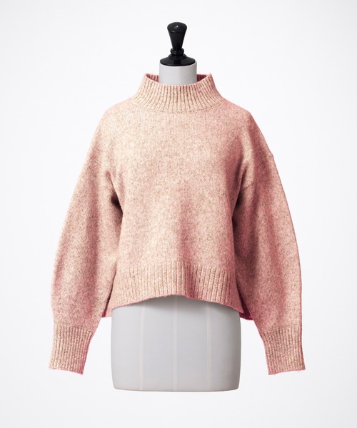 STRAWBERRY-FIELDS（ストロベリーフィールズ）の「パフィーバルキー_MIX調バルキーニット（ニット/セーター・レディース・コーラル/ライトグレー/イエロー×グリーン/ブルー・2）」の4枚目の写真