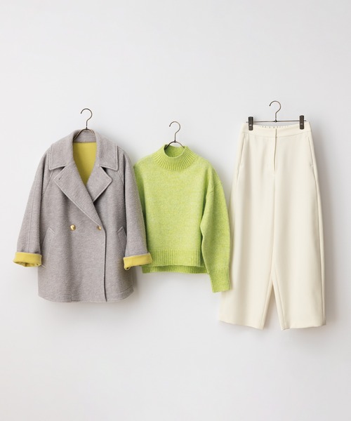 STRAWBERRY-FIELDS（ストロベリーフィールズ）の「パフィーバルキー_MIX調バルキーニット（ニット/セーター・レディース・コーラル/ライトグレー/イエロー×グリーン/ブルー・2）」の15枚目の写真