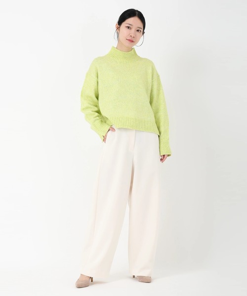 STRAWBERRY-FIELDS（ストロベリーフィールズ）の「パフィーバルキー_MIX調バルキーニット（ニット/セーター・レディース・コーラル/ライトグレー/イエロー×グリーン/ブルー・2）」の13枚目の写真