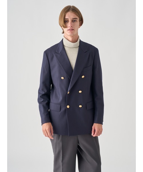 SUPER120's サキソニー ダブルブレストジャケット（テーラード
