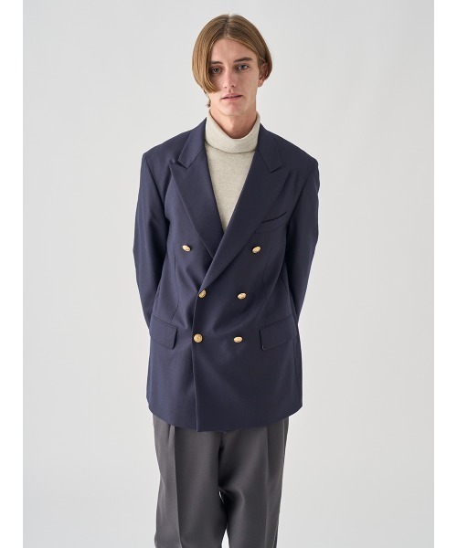 SUPER120's サキソニー ダブルブレストジャケット（テーラード