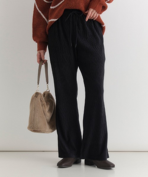 HONEYSUCKLE ROSE】ベロア楊柳フレアパンツ（楊柳/ベロア/フレアパンツ