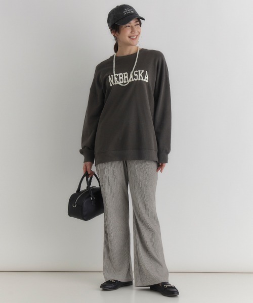 Right-on(ライトオン)の「【HONEYSUCKLE ROSE】ベロア楊柳フレアパンツ(楊柳/ベロア/フレアパンツ/シルエット/リラックス感)(その他パンツ・レディース・ブラック/カーキブラウン/ライトグレー・S/M/L)」の18枚目の写真