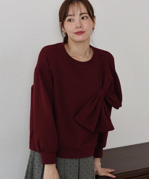 BLUEEAST（ブルーイースト）の「リボンスウェットトップス（スウェット・レディース・ボルドー/ブラック/グレー・MEDIUM）」の10枚目の写真
