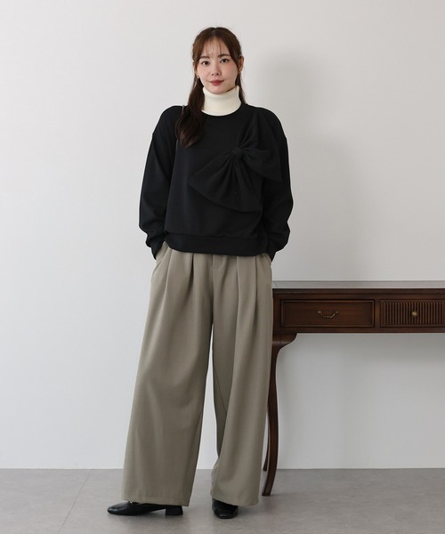 BLUEEAST（ブルーイースト）の「リボンスウェットトップス（スウェット・レディース・ボルドー/ブラック/グレー・MEDIUM）」の18枚目の写真