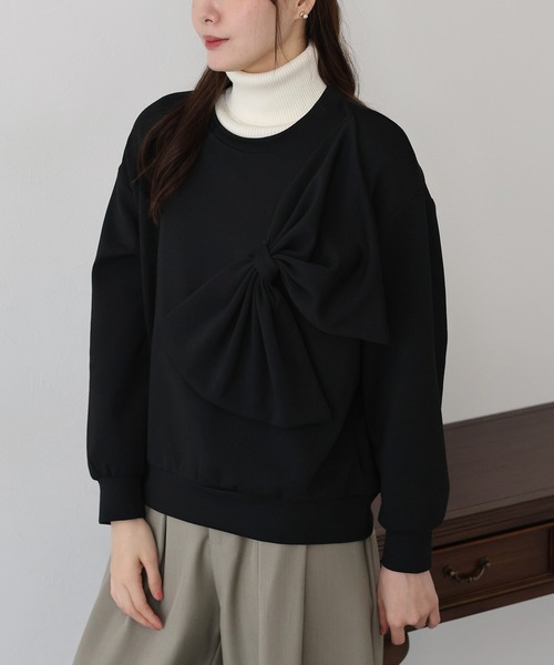 BLUEEAST（ブルーイースト）の「リボンスウェットトップス（スウェット・レディース・ボルドー/ブラック/グレー・MEDIUM）」の16枚目の写真