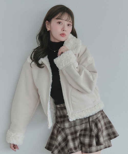 本物✩ムートンコート✩ハイグレード✩柔らか✩軽い✩ファーコート✩ベージュ系 セール】2way fur mouton coat / 2way ファームートンコート（ムートン