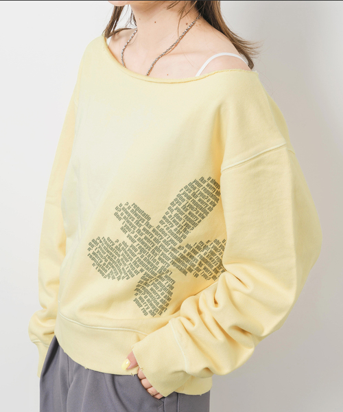 JOINT WORKS（ジョイントワークス）の「ウラケワンショル プルオーバー（スウェット・レディース・ピンク/ネイビー/イエロー・FREE）」の2枚目の写真