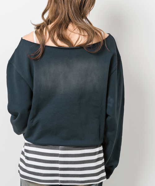 JOINT WORKS（ジョイントワークス）の「ウラケワンショル プルオーバー（スウェット・レディース・ピンク/ネイビー/イエロー・FREE）」の8枚目の写真