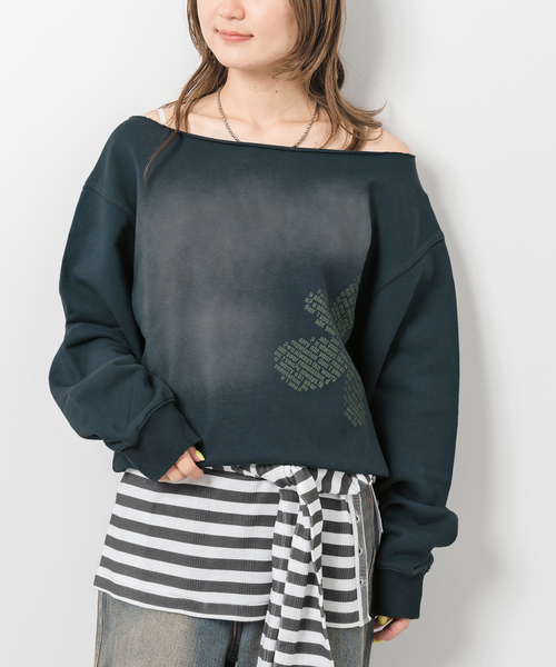 JOINT WORKS（ジョイントワークス）の「ウラケワンショル プルオーバー（スウェット・レディース・ピンク/ネイビー/イエロー・FREE）」の9枚目の写真