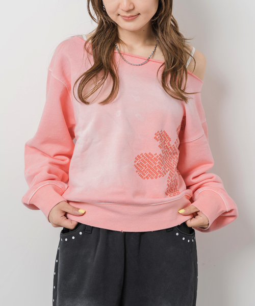 JOINT WORKS（ジョイントワークス）の「ウラケワンショル プルオーバー（スウェット・レディース・ピンク/ネイビー/イエロー・FREE）」の16枚目の写真