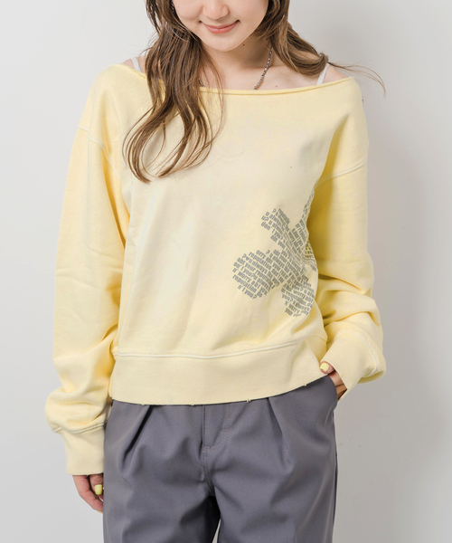 JOINT WORKS（ジョイントワークス）の「ウラケワンショル プルオーバー（スウェット・レディース・ピンク/ネイビー/イエロー・FREE）」の22枚目の写真