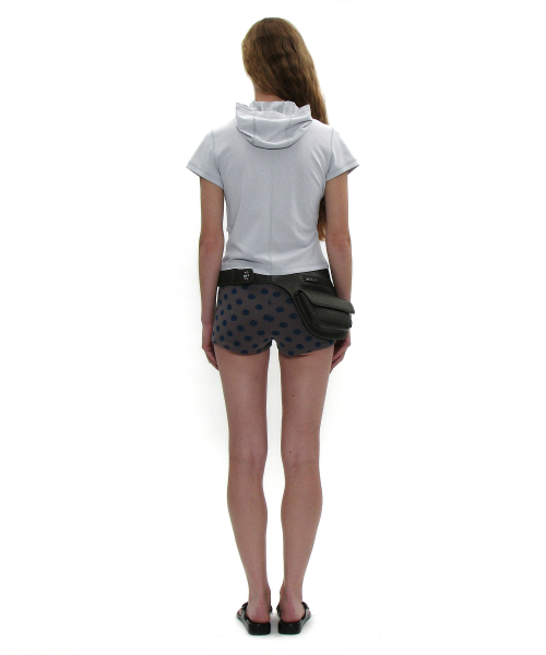 PARTIMENTO WOMEN(パルティメントウィメン)の「タイアップフードパーカーショートスリーブTシャツ_ライトグレー(Tシャツ/カットソー・レディース・その他・SMALL/MEDIUM)」の3枚目の写真