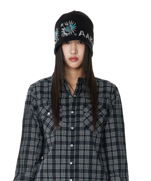 AAKAM(アーカム)の「Small Sun Jacquard Beanie (Black)(ニットキャップ/ビーニー・レディース・その他・FREE)」の3枚目の写真