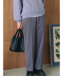 Samansa Mos2 blue | 裏起毛ストレートパンツ(その他パンツ)