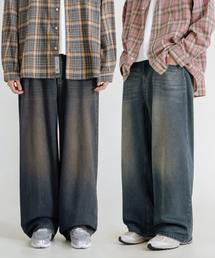 LEMAIN SECOND（リメインセカンド）の「[2PACK] VINTAGE CAT WASHING WIDE DENIM PANTS - YELLOW WASHING/SAND BLUE（デニムパンツ）」