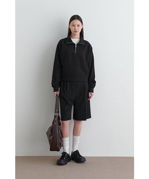 MUSINSA STANDARD WOMAN（ムシンサスタンダードウーマン）の「ウーマンズワイドバミューダ隠しバンディングハーフスラックス[ブラック]（スラックス・レディース・その他・34/32/30/31/24/25/26/27/28/29）」の10枚目の写真