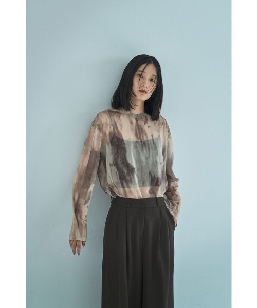 marjour（マージュール）の「NUANCE PATTERN SHEER MESH TEE（Tシャツ/カットソー・レディース・ブルー/ベージュ・M）」の11枚目の写真