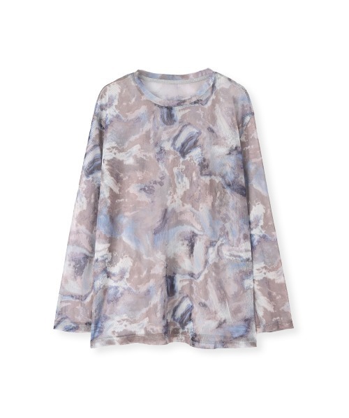 marjour（マージュール）の「NUANCE PATTERN SHEER MESH TEE（Tシャツ/カットソー・レディース・ブルー/ベージュ・M）」の22枚目の写真