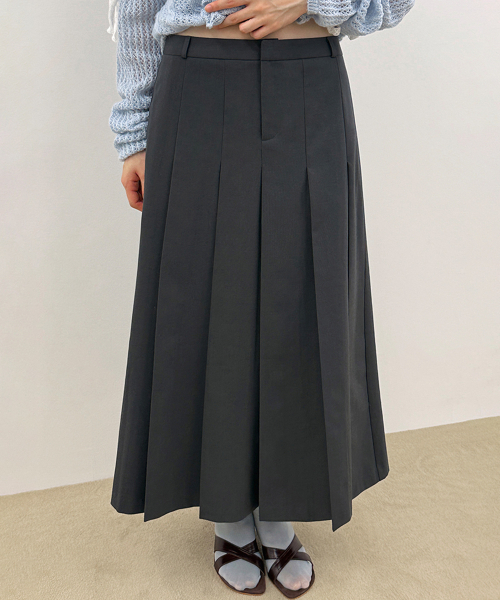 SINOON(シヌーン)の「Sinoon Pleated Maxi Skirt (Grey)(スカート・レディース・グレー・SMALL/MEDIUM)」の3枚目の写真