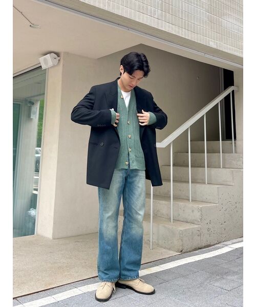 特大ダブルブレストブレザー[ブラック]（テーラードジャケット