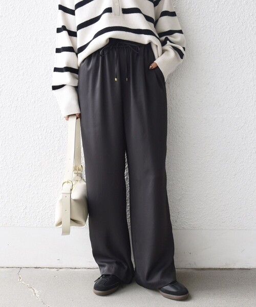 セール】〈手洗い可能〉サテン ドロスト パンツ（その他パンツ