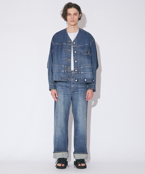 beautiful people（ビューティフルピープル）の「double-end selvedge denimblouson vintage（デニムジャケット・メンズ・ブラック/インディゴブルー・38）」の16枚目の写真