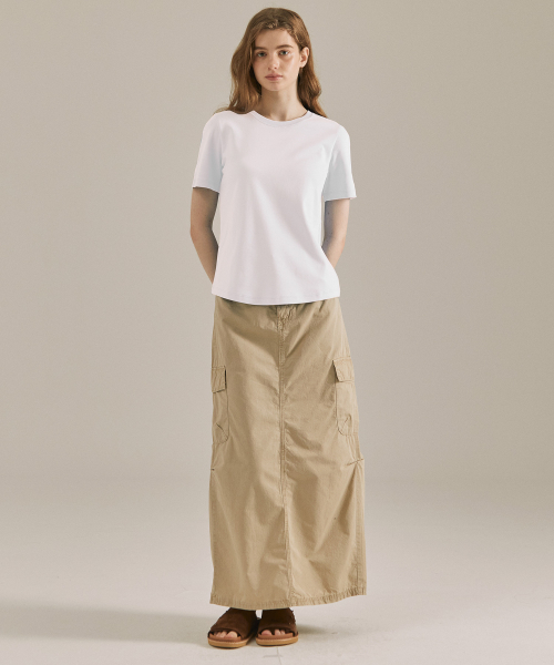 BASIC HOUSE（ベーシックハウス）の「[2PACK] レディース プレミアムコットン40番手 半袖Tシャツ(3カラー)（Tシャツ/カットソー・レディース・ホワイト/ブラック/グレー・90/100/85/95）」の6枚目の写真