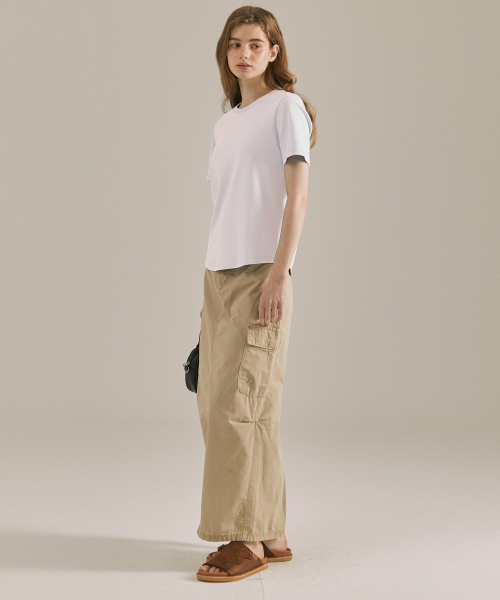 BASIC HOUSE（ベーシックハウス）の「[2PACK] レディース プレミアムコットン40番手 半袖Tシャツ(3カラー)（Tシャツ/カットソー・レディース・ホワイト/ブラック/グレー・90/100/85/95）」の7枚目の写真