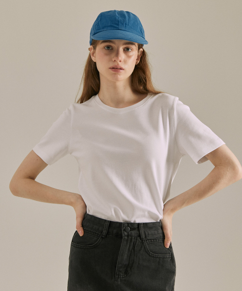 BASIC HOUSE（ベーシックハウス）の「[2PACK] レディース プレミアムコットン40番手 半袖Tシャツ(3カラー)（Tシャツ/カットソー・レディース・ホワイト/ブラック/グレー・90/100/85/95）」の8枚目の写真