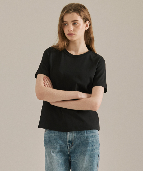 BASIC HOUSE（ベーシックハウス）の「[2PACK] レディース プレミアムコットン40番手 半袖Tシャツ(3カラー)（Tシャツ/カットソー・レディース・ホワイト/ブラック/グレー・90/100/85/95）」の15枚目の写真