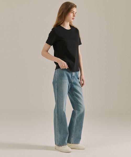 BASIC HOUSE（ベーシックハウス）の「[2PACK] レディース プレミアムコットン40番手 半袖Tシャツ(3カラー)（Tシャツ/カットソー・レディース・ホワイト/ブラック/グレー・90/100/85/95）」の16枚目の写真