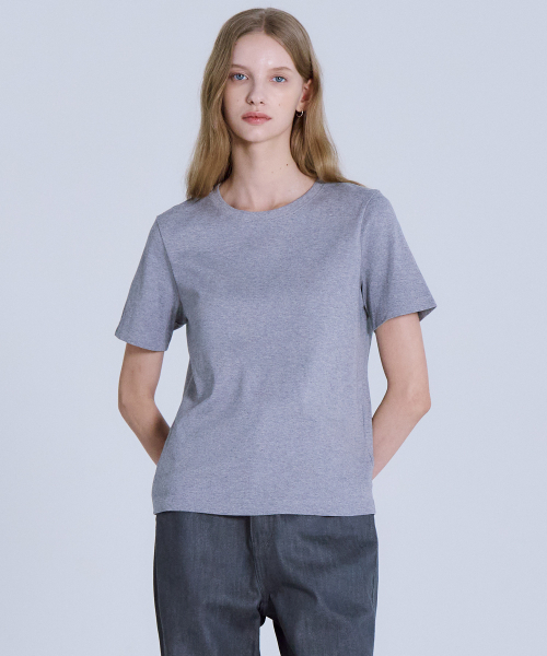 BASIC HOUSE（ベーシックハウス）の「[2PACK] レディース プレミアムコットン40番手 半袖Tシャツ(3カラー)（Tシャツ/カットソー・レディース・ホワイト/ブラック/グレー・90/100/85/95）」の17枚目の写真