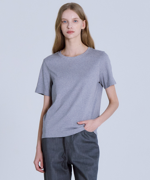 BASIC HOUSE（ベーシックハウス）の「[2PACK] レディース プレミアムコットン40番手 半袖Tシャツ(3カラー)（Tシャツ/カットソー・レディース・ホワイト/ブラック/グレー・90/100/85/95）」の18枚目の写真