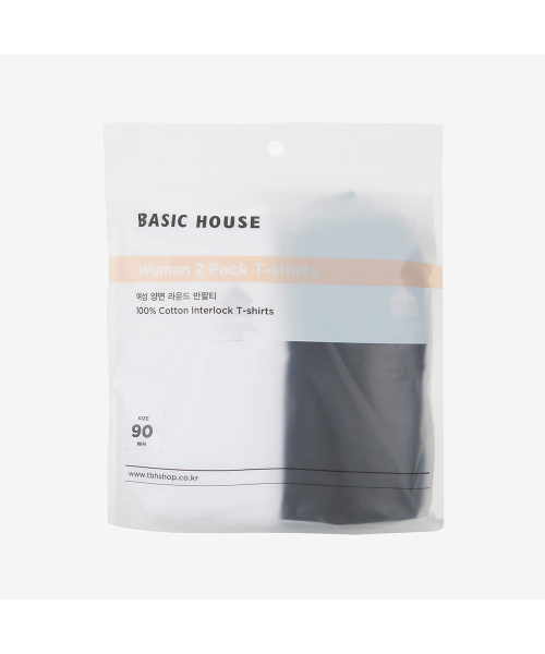BASIC HOUSE（ベーシックハウス）の「[2PACK] レディース プレミアムコットン40番手 半袖Tシャツ(3カラー)（Tシャツ/カットソー・レディース・ホワイト/ブラック/グレー・90/100/85/95）」の21枚目の写真