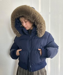 ダウンジャケット/コート（ブルー・ネイビー/青色系・フェイクファー