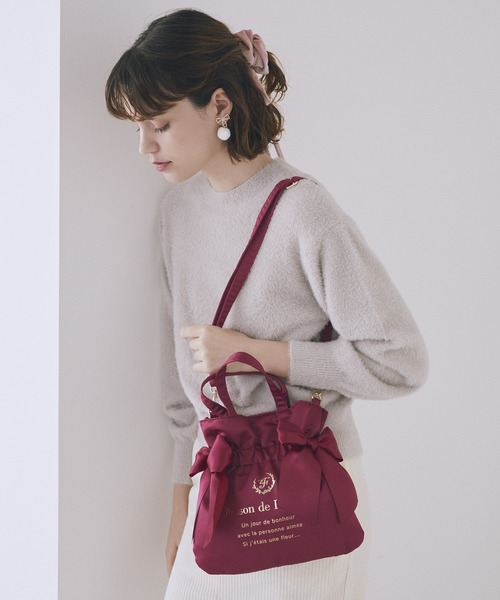 Maison de FLEUR(メゾンドフルール)の「クリアダブルリボン2Wayトート(トートバッグ・レディース・アイボリー/ブラック/ブルー/ピンク/レッド・FREE)」の9枚目の写真