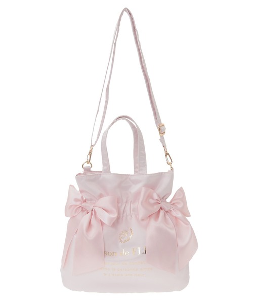 Maison de FLEUR(メゾンドフルール)の「クリアダブルリボン2Wayトート(トートバッグ・レディース・アイボリー/ブラック/ブルー/ピンク/レッド・FREE)」の19枚目の写真