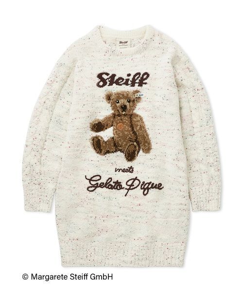 【新品.タグ付き】ジェラートピケ シュタイフ パウダージャガードワンピース ジェラートピケ シュタイフ 限定コラボ 【Steiff】パウダージャガード