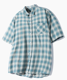 DIMITRI BLACK（ディミトリブラック）の「ASI Four Seasons Ombre Short Sleeve Check Shirt_Emerald Green（シャツ/ブラウス）」