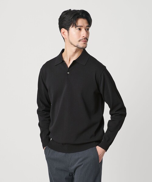 BEAUTY&YOUTH UNITED ARROWS(ビューティーアンドユースユナイテッドアローズ)の「【WEB限定 WARDROBE SMART】KOUKIN ハイゲージ ニット ポロシャツ【抗菌・防臭】(ニット/セーター・メンズ・ネイビー/ナチュラル/ブラック・S/M/L/XL)」の4枚目の写真